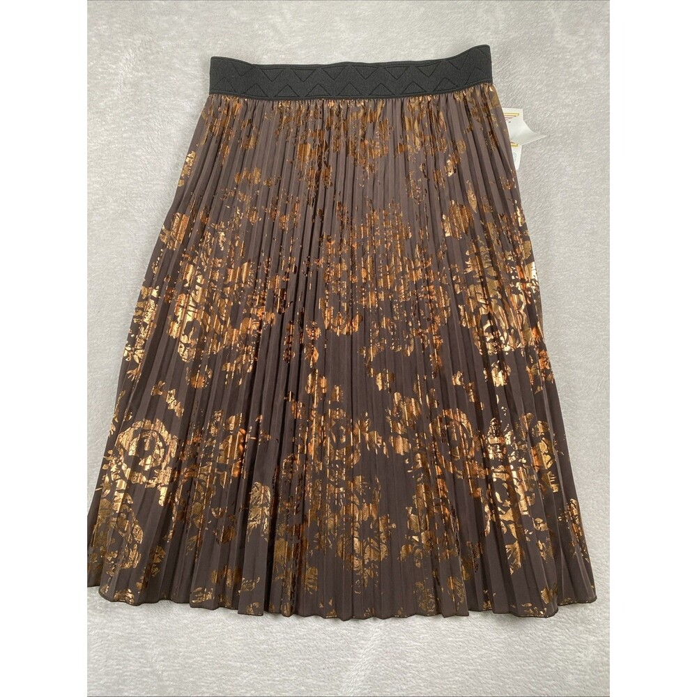 New LuLaRoe Jill Pleated Metallic ALine Skirt Women's Medium Whimsical Fairy Y2K